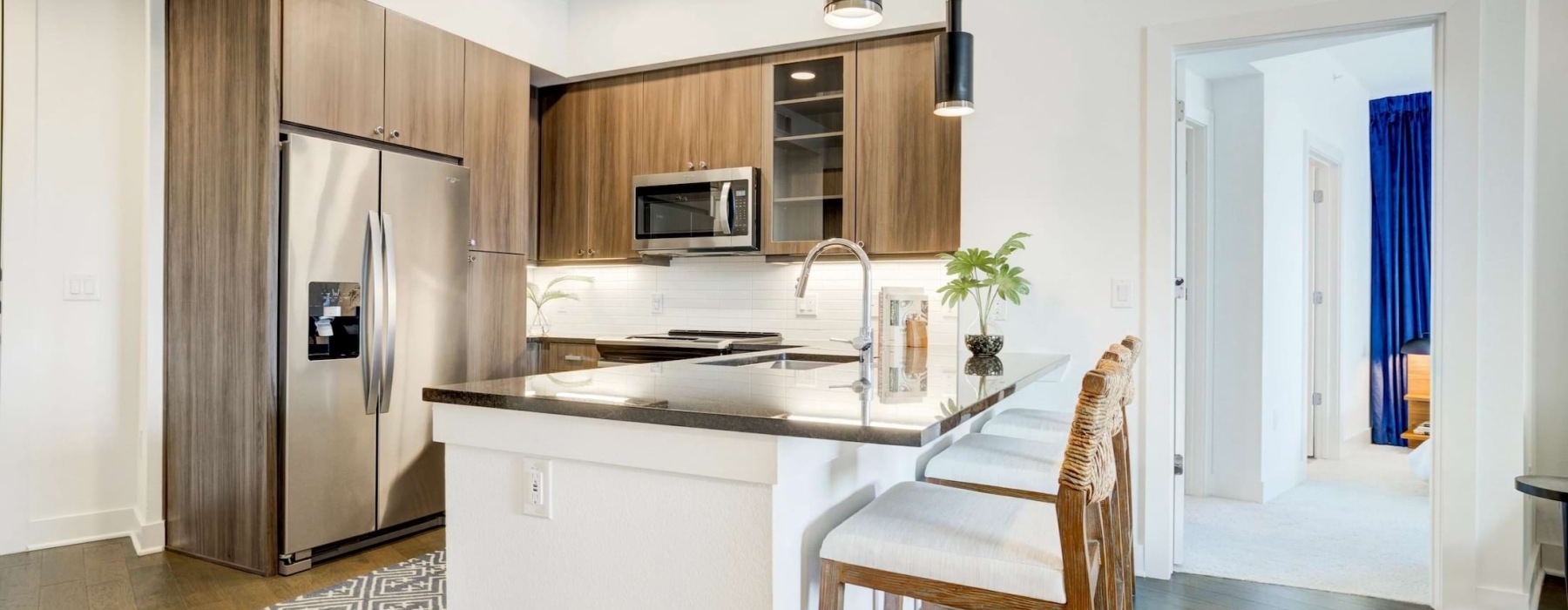 Well-lit kitchen with ample counter space