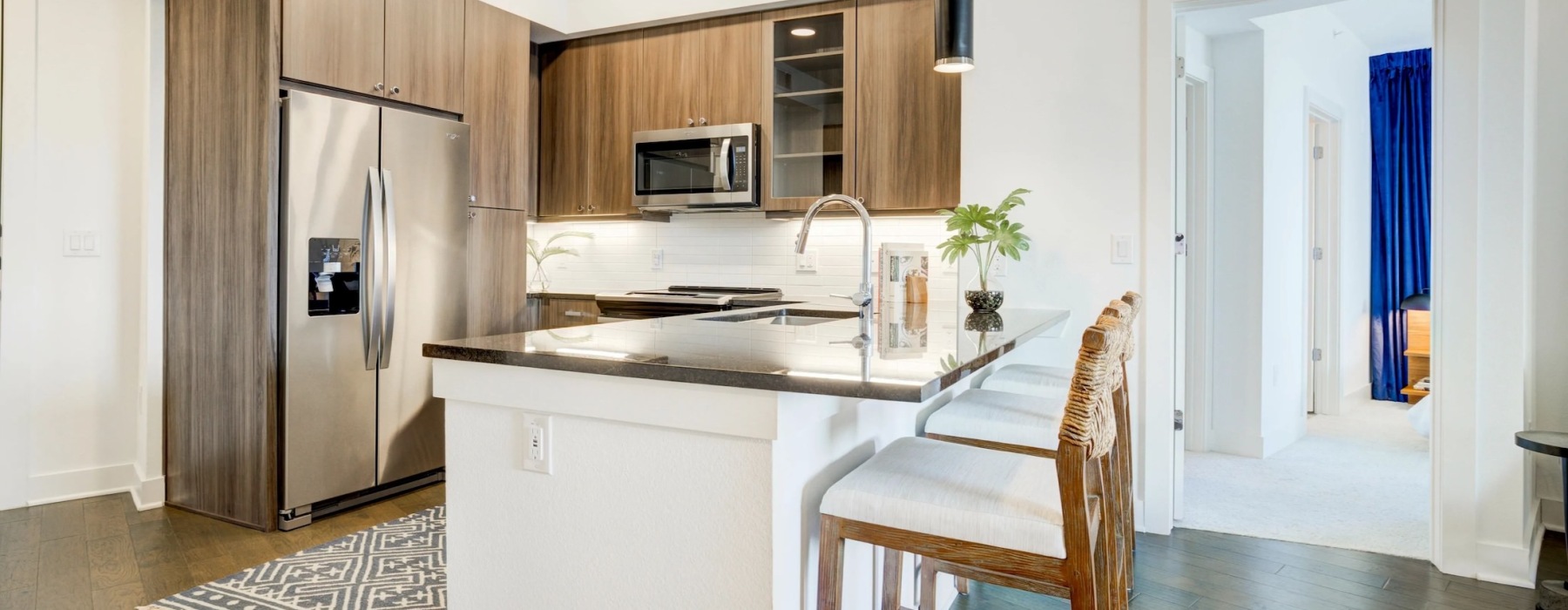 Well-lit kitchen with ample counter space